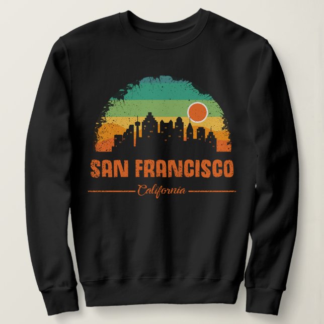 Sudadera Huella retro vintage de San Francisco California (Anverso del diseño)