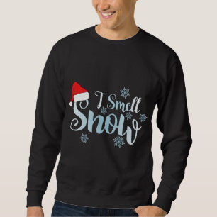 Sudadera huelo nieve, tiernos copos de nieve nevados.