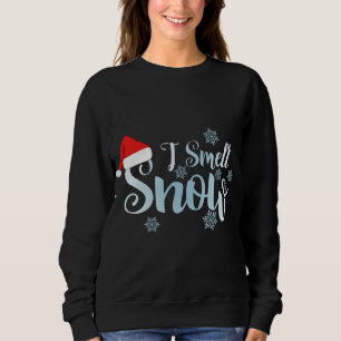 Sudadera huelo nieve, tiernos copos de nieve nevados.