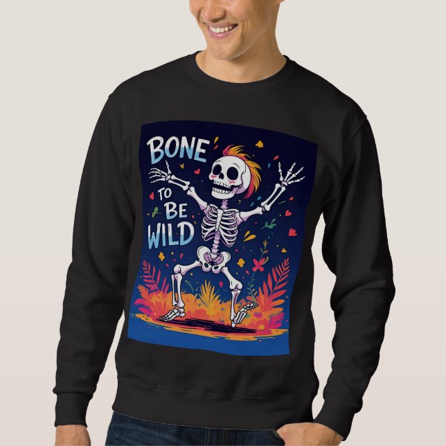 Sudadera Hueso para ser salvaje | Skeleton Dancing Hallowee (Anverso)
