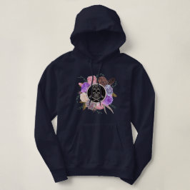 Sudadera Huesos del cráneo y de la cruz de las flores
