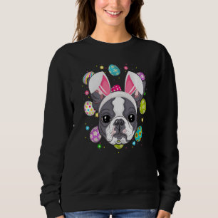 Sudadera Huevo de Pascua Bunny Ear Boston Terrier Dog Face 