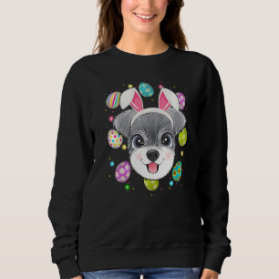 Sudadera Huevo de Pascua Bunny Ear Schnauzer Dog Face Easte