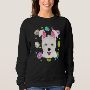 Sudadera Huevo de Pascua Bunny Ear Westie Dog Face Easter S