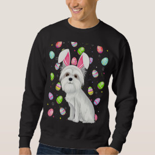 Sudadera Huevo de Pascua de Perro de Malta Divertido Pascua