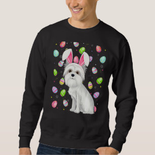 Sudadera Huevo de Pascua de Perro de Malta Divertido Perro