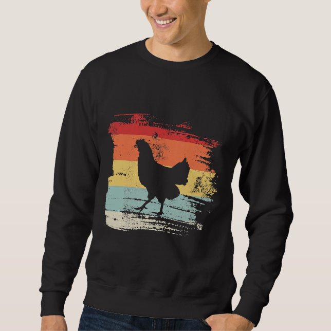 Sudadera Huevo de pollo de pollo de pollo de época retro (Anverso)