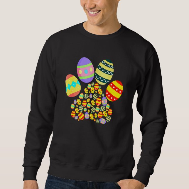 Sudadera Huevos Cute Dog Paw Feliz Día de Pascua Niños Niño (Anverso)