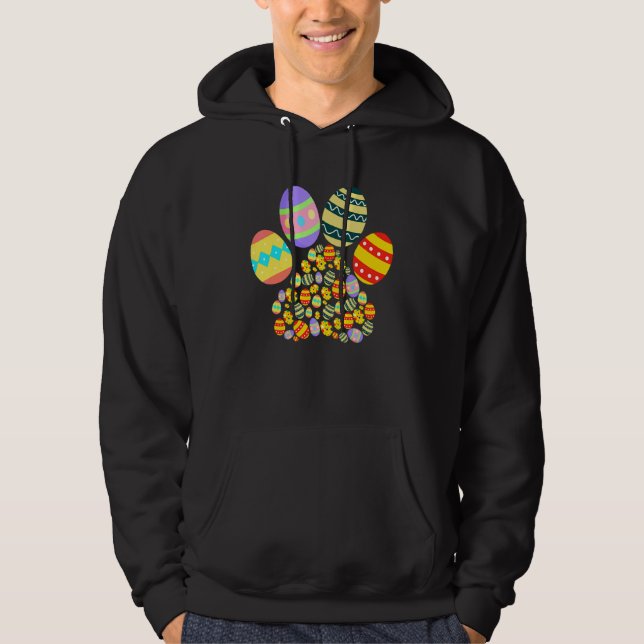 Sudadera Huevos Cute Dog Paw Feliz Día de Pascua Niños Niño (Anverso)