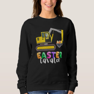 Sudadera Huevos de caza de huevos de pascua Cavator Tractor