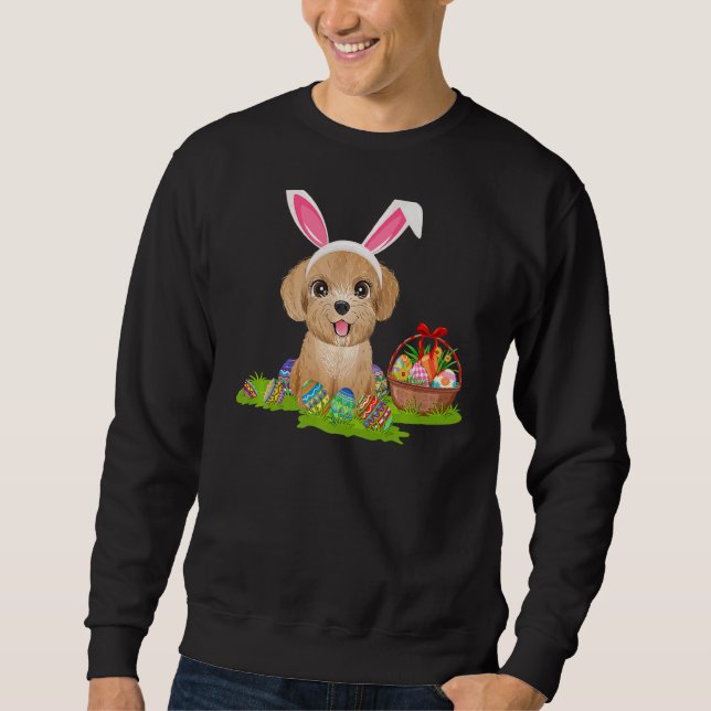 Sudadera Huevos de caza de huevos de pascua de perro de can (Anverso)