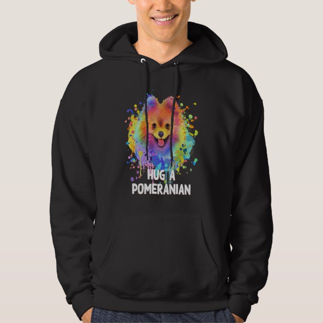 Sudadera Hug a Pomeranian Dog  Sayings Pets Quotes Pom Pom (Anverso)