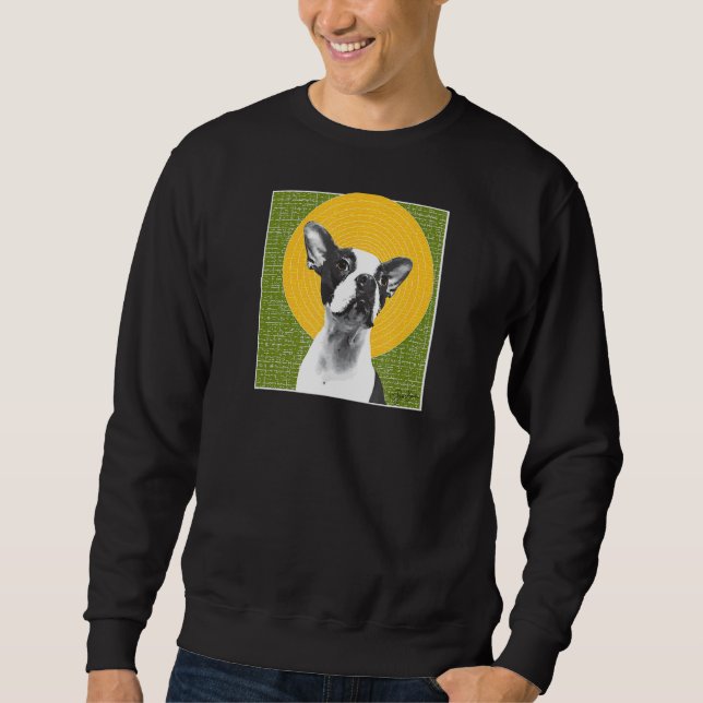 Sudadera Hugo No. 619 Con Halo Boston Terrier Halo Green (Anverso)