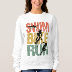 Sudadera Huida en bicicleta de natación - Triatlón vintage