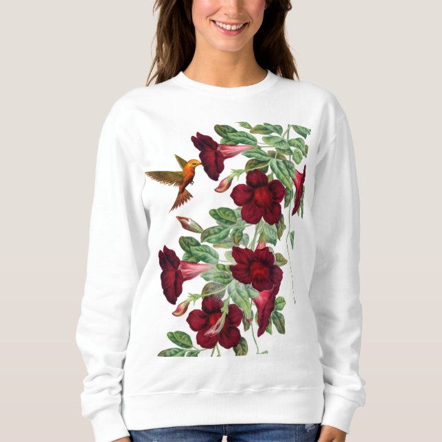 Sudadera Hummingbird en Red Mandevillea (Anverso)