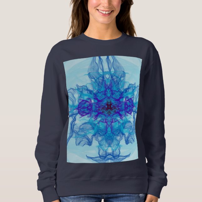Sudadera HUMO AZUL - Arte Fractal - (Anverso)