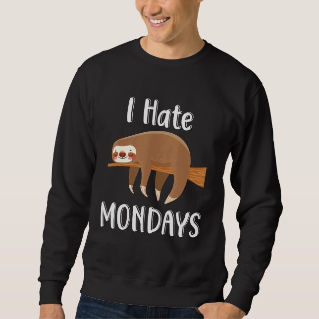 Sudadera Humor animal perezoso que odio los lunes Sleepy Pe (Anverso)