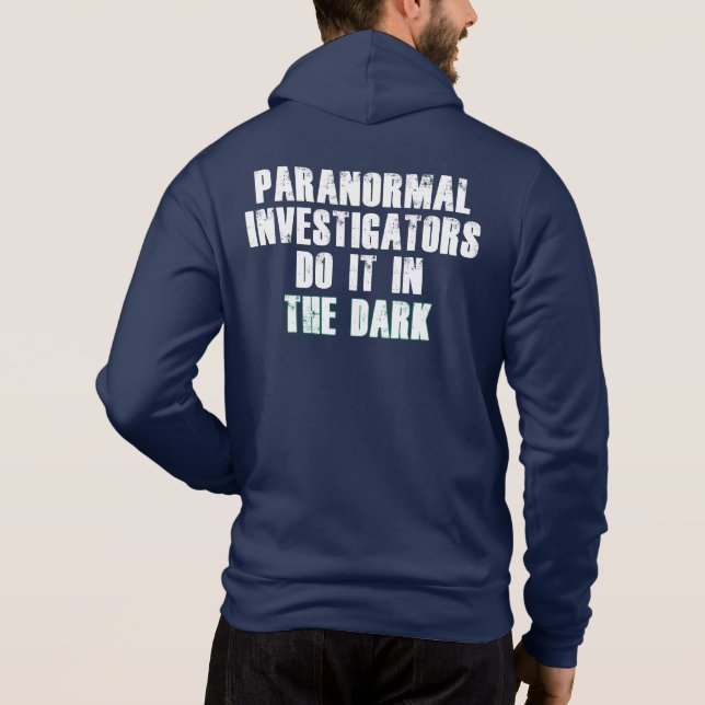Sudadera Humor (blanco) de investigadores paranormales (Reverso)