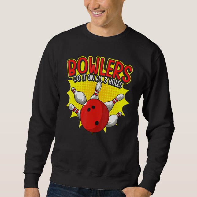 Sudadera Humor De Bolas De Bolas De Bolas Y Bowler (Anverso)