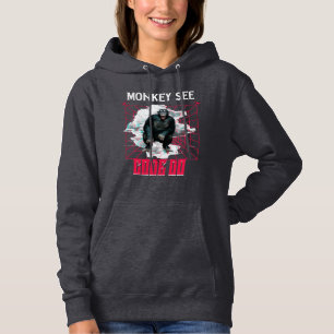 Sudadera Humor de desarrollador web 'Mono ve código hace'