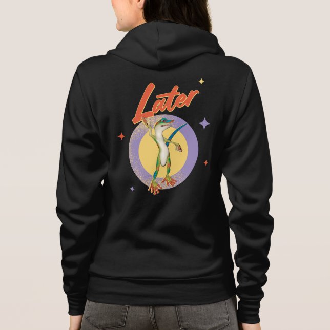 Sudadera Humor de Día Perezoso Gecko Retro (Reverso)