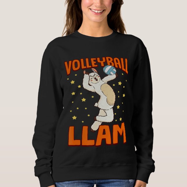 Sudadera Humor de Llama Alpaca de Voleibol (Anverso)