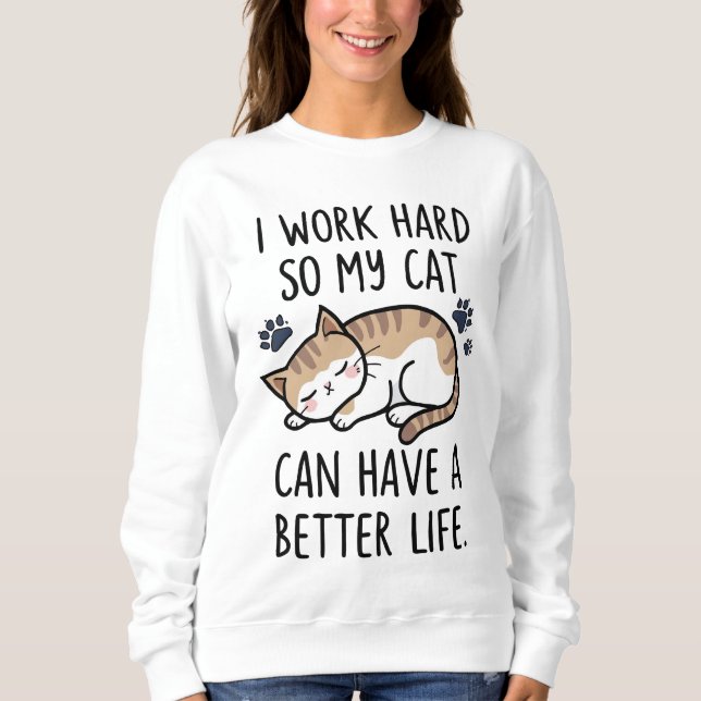 Sudadera Humor de papá y mamá de un gato relacionable (Anverso)