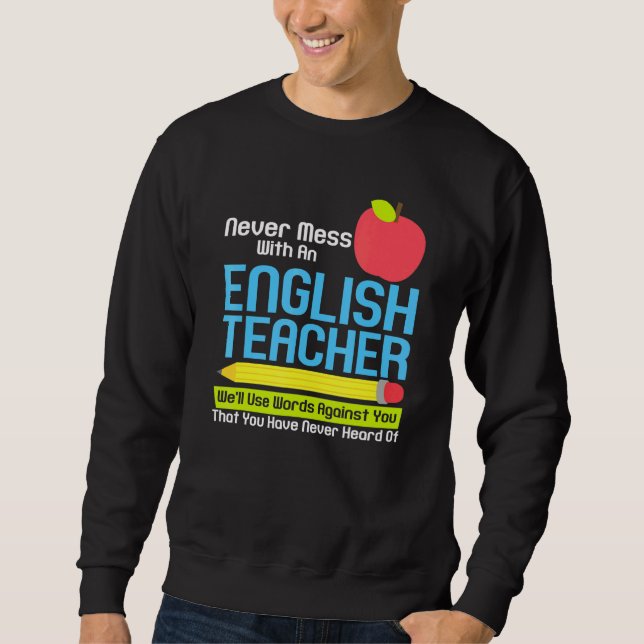 Sudadera Humor de profesor inglés leyendo libros vocabulari (Anverso)