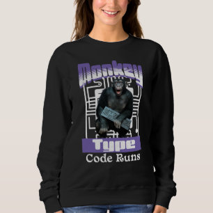 Sudadera Humor de Programador con Mono Escribiendo Código