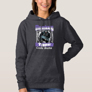 Sudadera Humor de Programador con Mono Tecleando Código