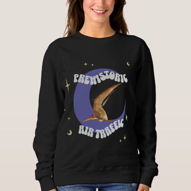 Sudadera Humor de Pterodáctilo Lunar Aviación Divertida (Anverso)