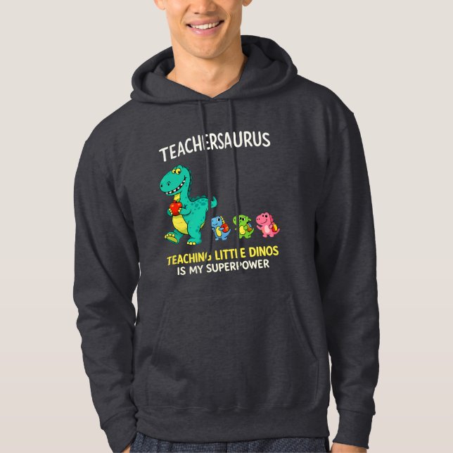 Sudadera Humor de Teachersaurus con pequeños dinosaurios (Anverso)