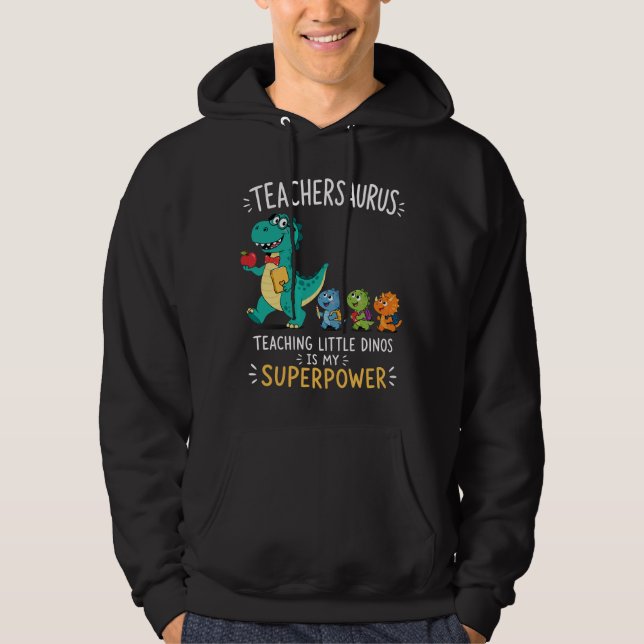 Sudadera Humor de Teachersaurus con pequeños dinosaurios (Anverso)