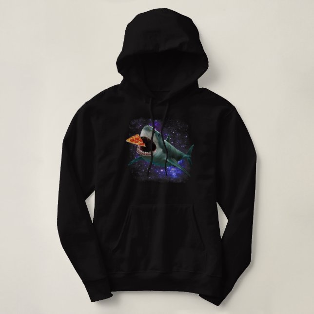 Sudadera Humor de tiburón de pizza galáctica de moda (Diseño del anverso)
