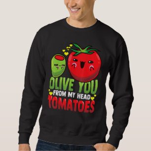 Sudadera Humor De Tomate De Pun De Oliva Pareja De Tomate