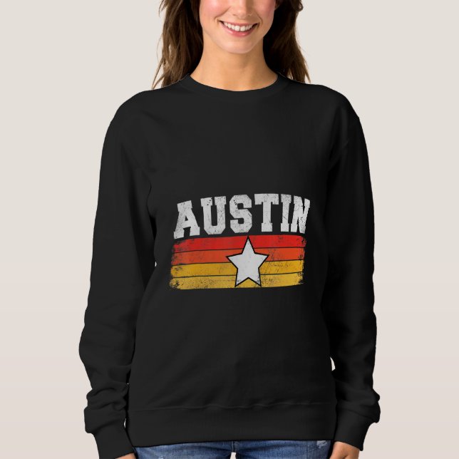 Sudadera Humor de vacaciones del Orgullo de Austin Retro St (Anverso)