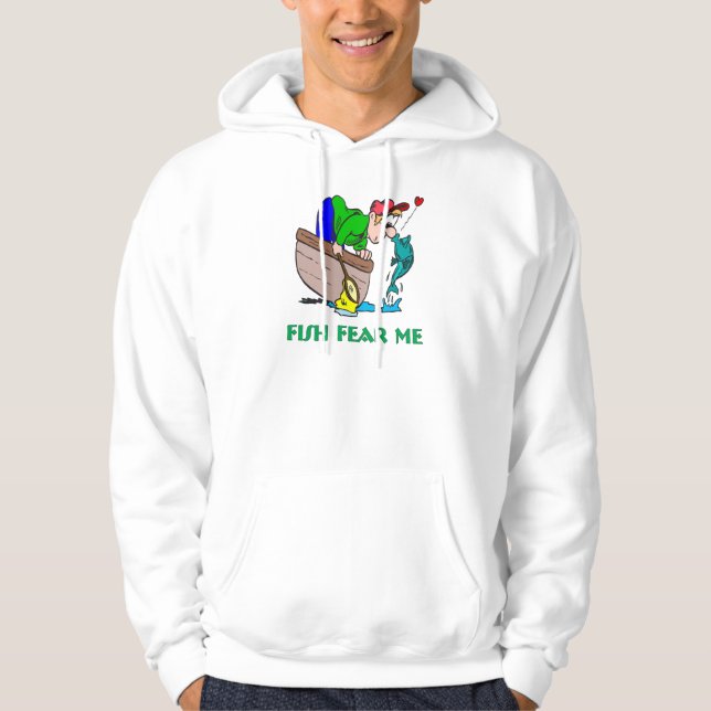 Sudadera Humor divertido de pesca de buques de pesca miedo  (Anverso)