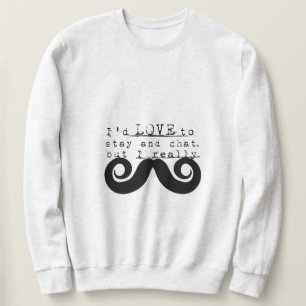Sudadera Humor Divertido Negro Debo Bigote