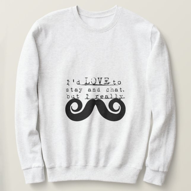 Sudadera Humor Divertido Negro Debo Bigote (Anverso del diseño)