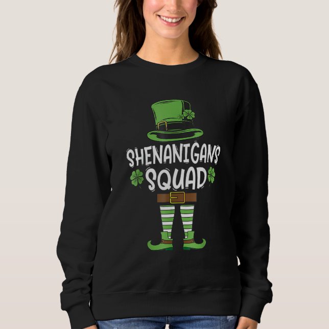 Sudadera Humor Funny Shenanigans Squad Funny St Patricks Da (Anverso)