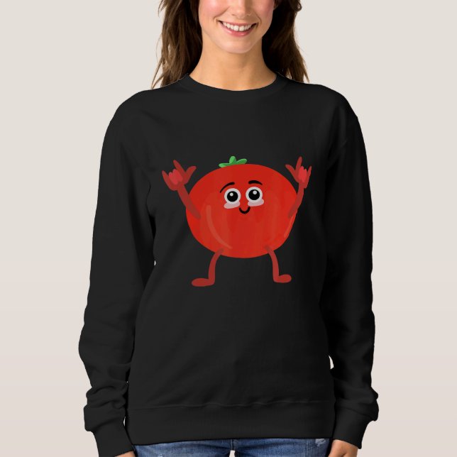 Sudadera Humor Vegetable De Tomate Bailarín Para Jardín Veg (Anverso)