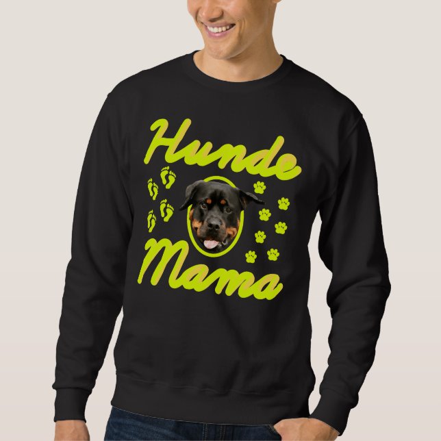 Sudadera Hundemama Rottweiler Amarillo (Anverso)