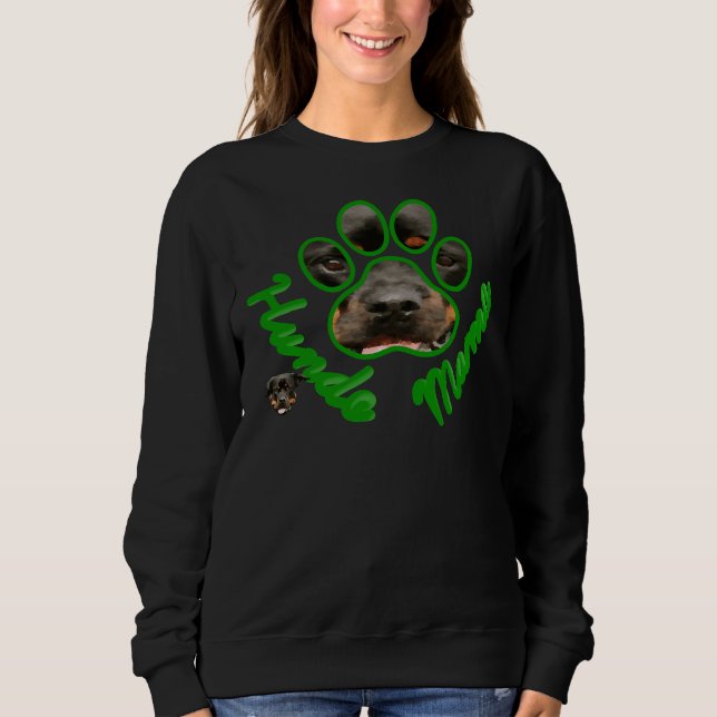 Sudadera Hundemama Rottweiler Green (Anverso)