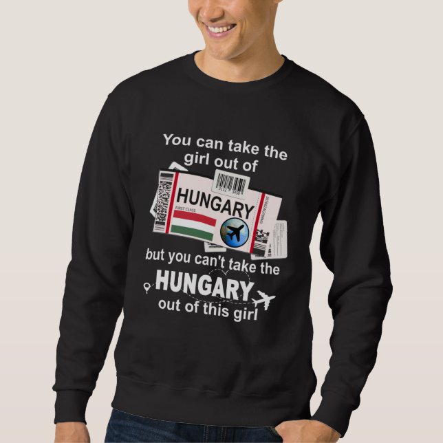 Sudadera Hungary Boarding Pass  Hungary Girl  Hungary (Anverso)