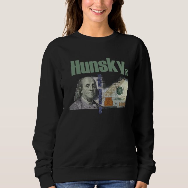 Sudadera HUNSKY Money 100 Dollar Bill Graphic (Anverso)