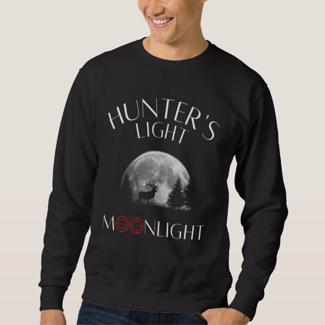 Sudadera Hunting hunter light moonlight deer red deer rifle (Anverso)