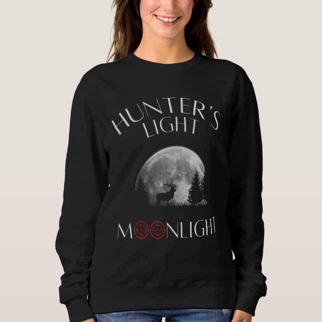 Sudadera Hunting hunter light moonlight deer red deer rifle (Anverso)