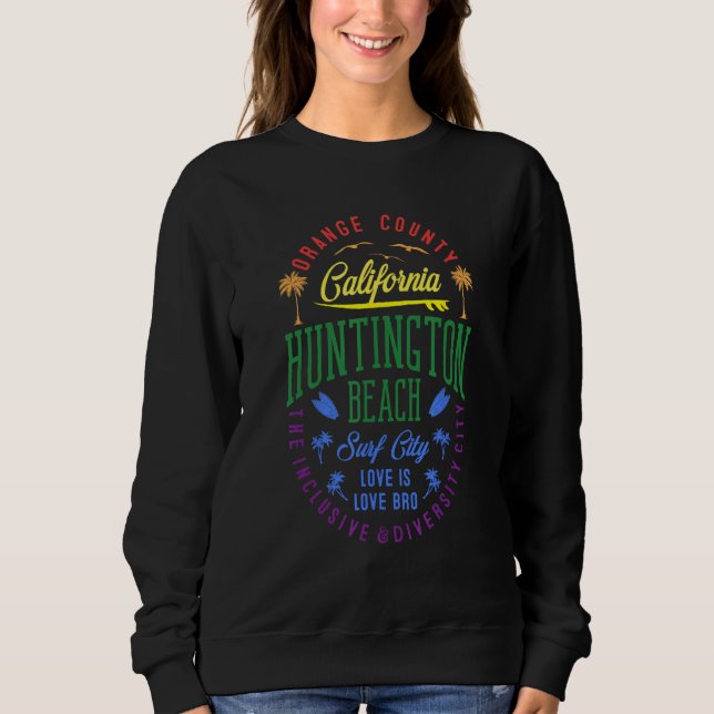 Sudadera Huntington Beach Inclusive & Diversity City Badge  (Anverso)