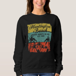 Sudadera Huntington Beach Surfboar de estilo vintage con pr