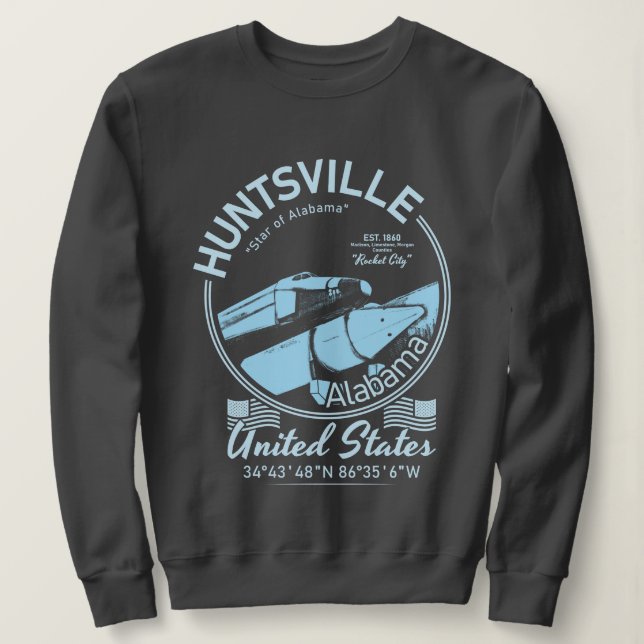 SUDADERA HUNTSVILLE CITY ALABAMA - ESPACIO DE COHETES (Anverso del diseño)